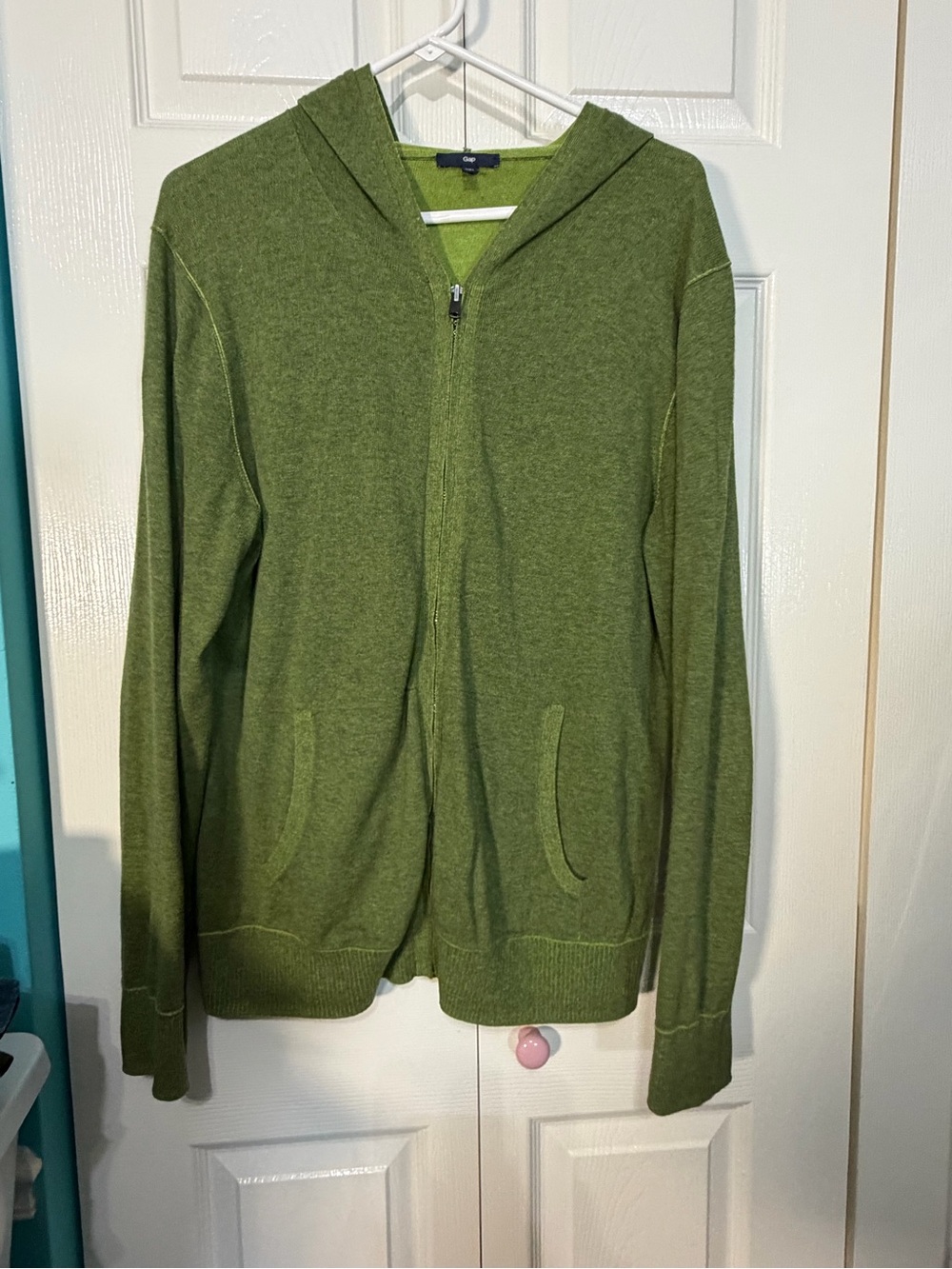 GAP Olive Green Zip-Up Hooded Sweater